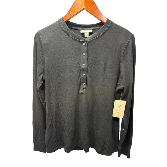 On 34th Macy’s Henley Shirt sz 0X Plus Size Black NEW #H757 - Picture 7 of 8